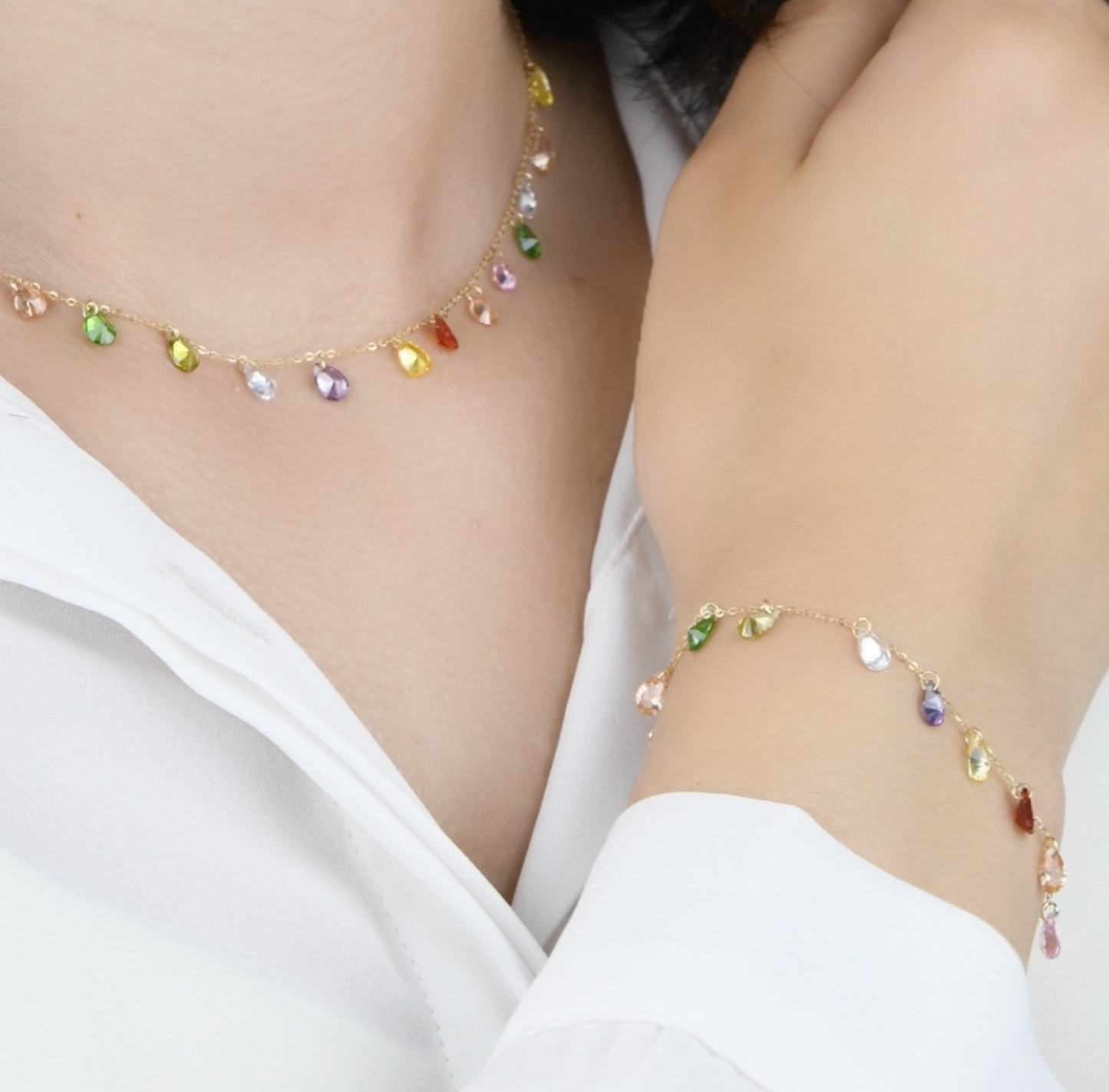 Ensemble en Or 18k - Collier et Gourmette