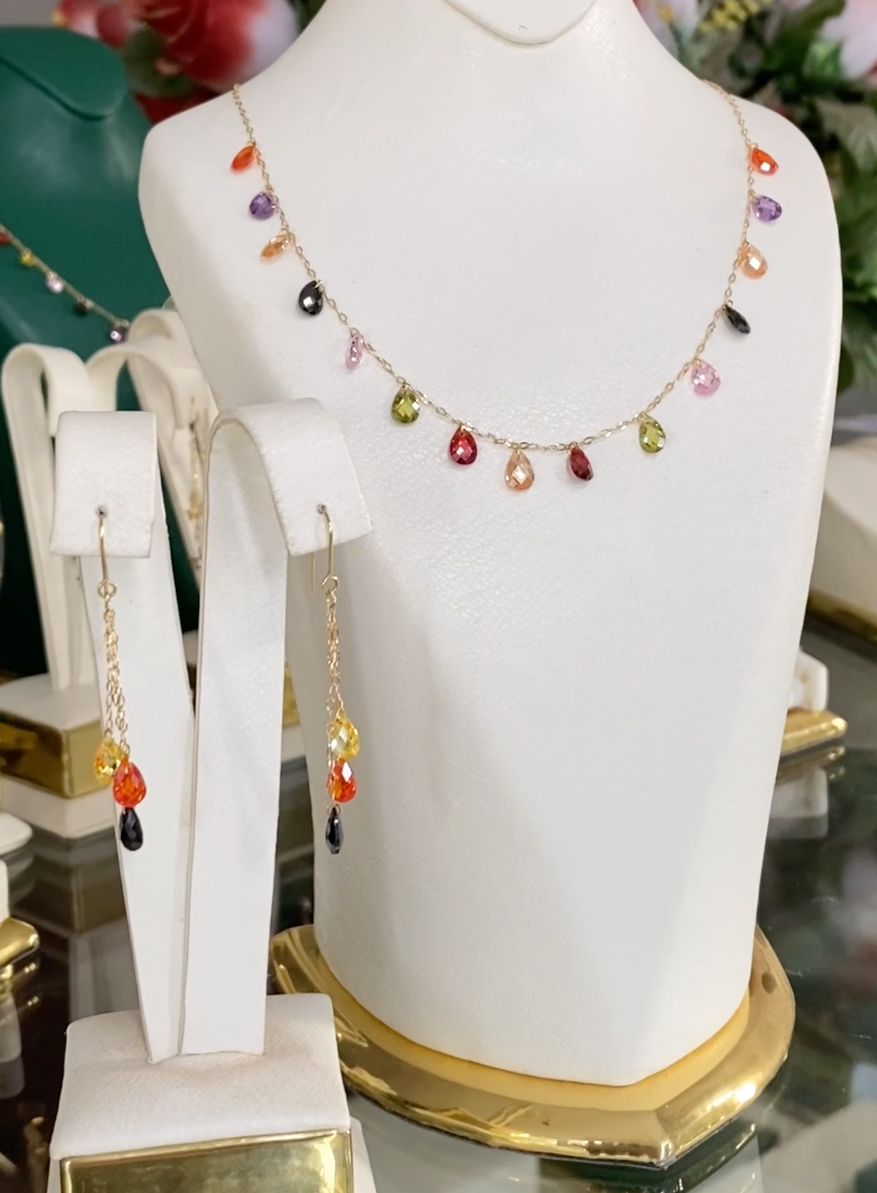 Ensemble BLG en Or 18k - Collier et Boucles D'oreilles