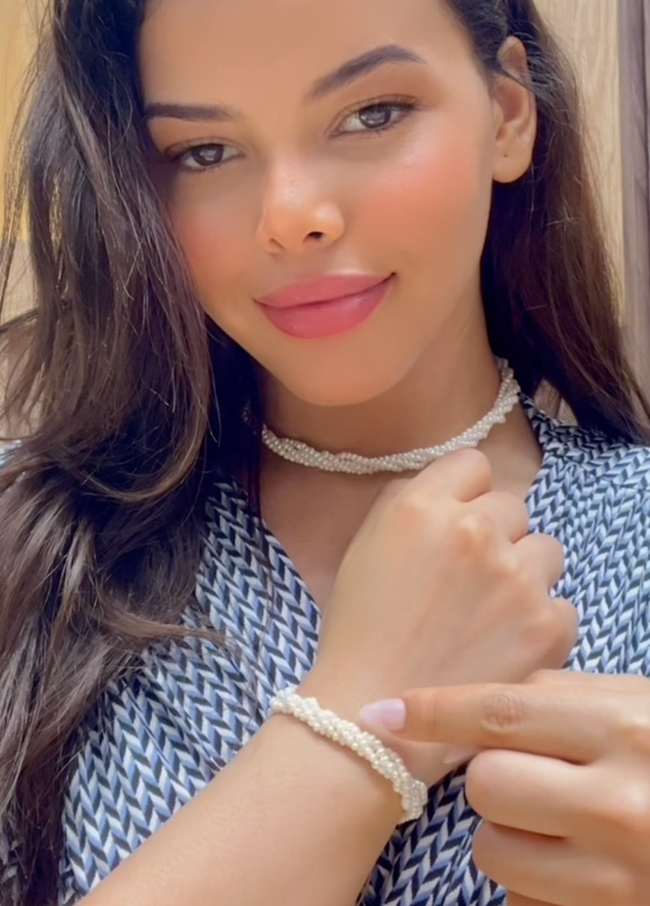 Ensemble Cordon Johar Naturelle 100% - Collier et Bracelet