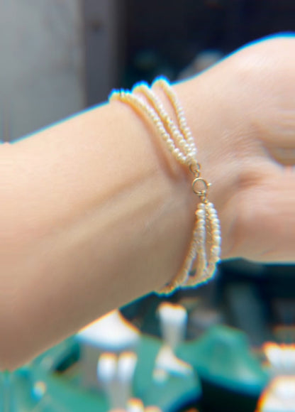 Bracelet unique en Or 18 carats perle naturel