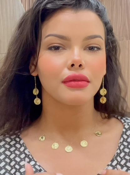 Ensemble Néfertiti en Or 18k - Collier et Boucles D'oreilles