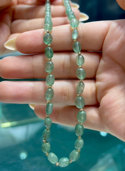 Collier en Or 18k et Pierre Aventurine Authentique