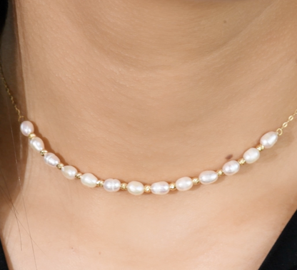 Collier LUNA en Or 18k et pierres Johar naturelles