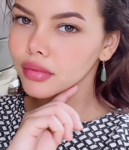 Boucles D'oreilles LARA en Or 18k  avec Pierre Émeraude Naturelle