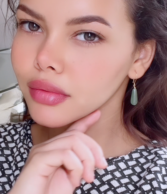 Boucles D'oreilles LARA en Or 18k  avec Pierre Émeraude Naturelle