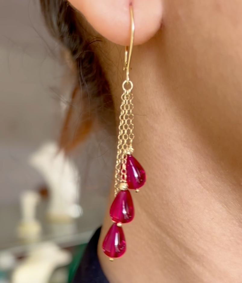 Boucles D'oreiles LUNARA en Or 18k - Pierres Naturelles