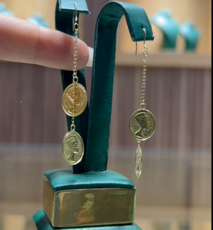 Boucles D'oreilles Néfertiti en Or 18k