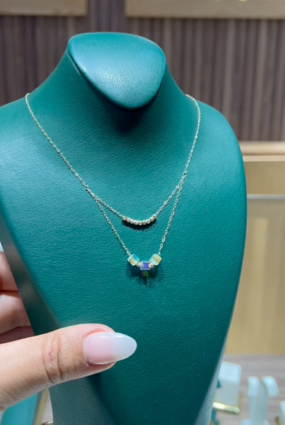 Collier en Or 18k - Pierres Naturelles de Cristal