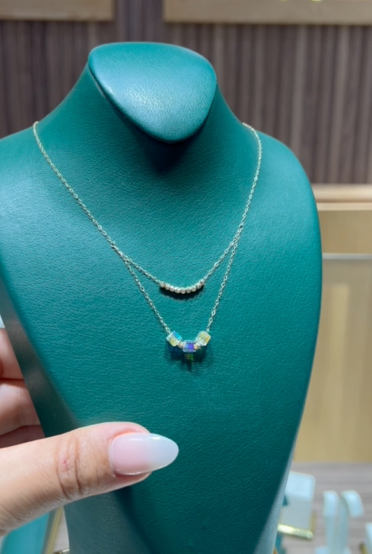 Collier en Or 18k - Pierres Naturelles de Cristal