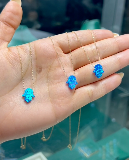 Collier en Or 18k - Khmissa en Pierre Naturelle 100%