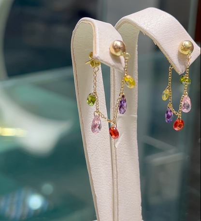 Boucles D'oreilles en Or 18k - Arc en Ciel