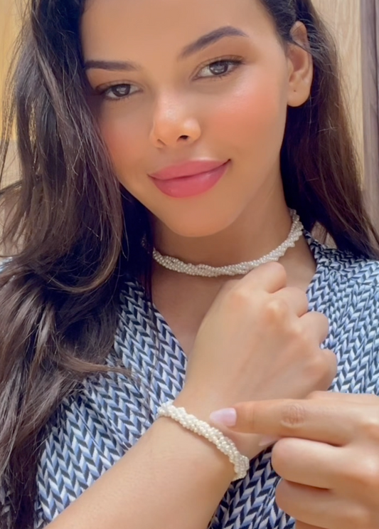 Ensemble Cordon  Johar Naturelle 100% - Collier et Bracelet