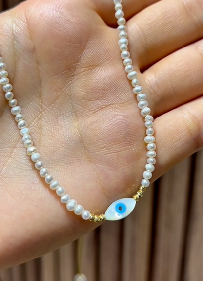 Ensemble  Evile Eye  en Pierres Johar Naturelles et Or 18k