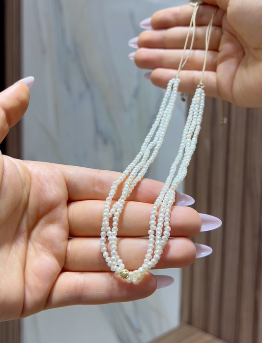 Collier  en Pierres Johar Naturelles avec Grand Boule en Or 18k