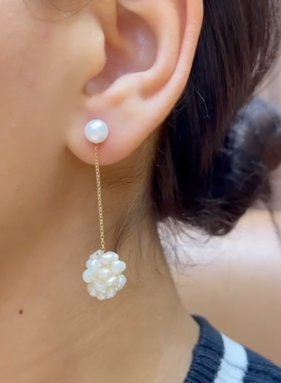 Boucles D'oreilles ALMA  en OR 18k , Pierres Johar Naturelles