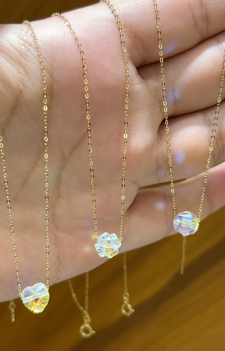 Collier Crystal en Or 18k - Toutes les Motifs sont disponibles