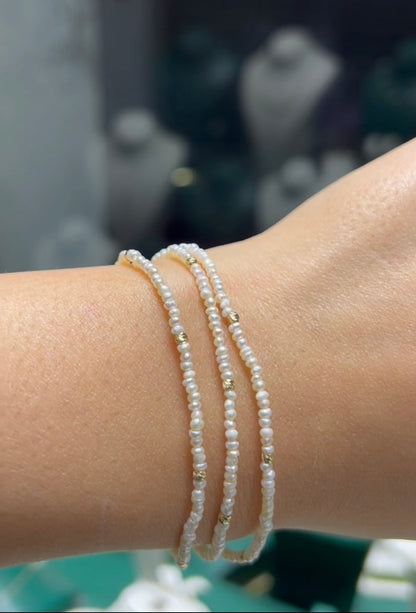 Bracelet unique en Or 18 carats perle naturel
