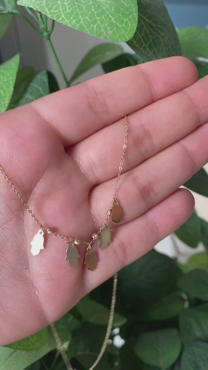 Collier Khmissa en Or 18k