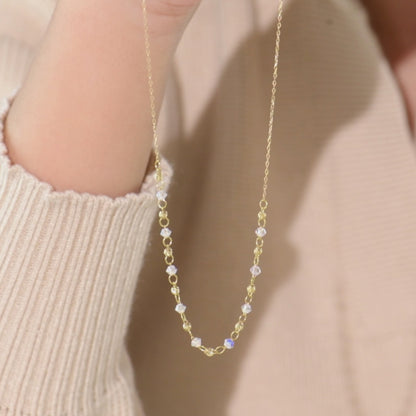 Collier Crysto en Or 18k avec des Pierres Crystal