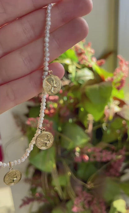 Collier Néfertiti en Or 18k Avec Pierres Johar Naturelles