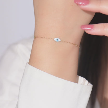 Ensemble EVILE EYE en Or 18k '' Gourmette et Collier ''