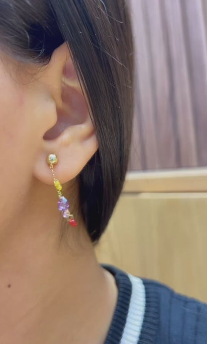 Boucles D'oreilles en Or 18k - Arc en Ciel